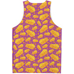 Purple Cheese And Holes Pattern Print Men's Tank Top