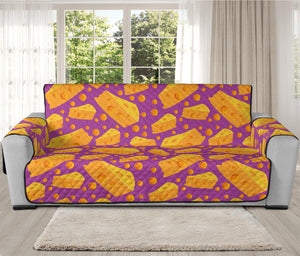 Purple Cheese And Holes Pattern Print Oversized Sofa Protector