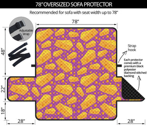 Purple Cheese And Holes Pattern Print Oversized Sofa Protector