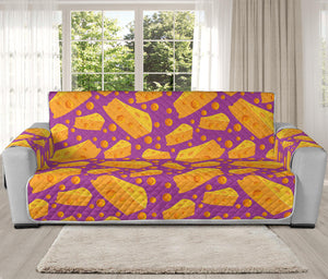 Purple Cheese And Holes Pattern Print Oversized Sofa Protector