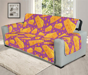 Purple Cheese And Holes Pattern Print Oversized Sofa Protector