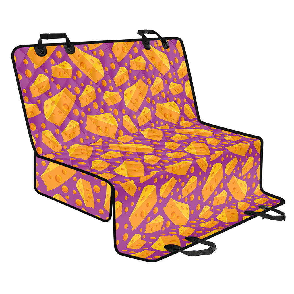 Purple Cheese And Holes Pattern Print Pet Car Back Seat Cover