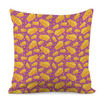 Purple Cheese And Holes Pattern Print Pillow Cover