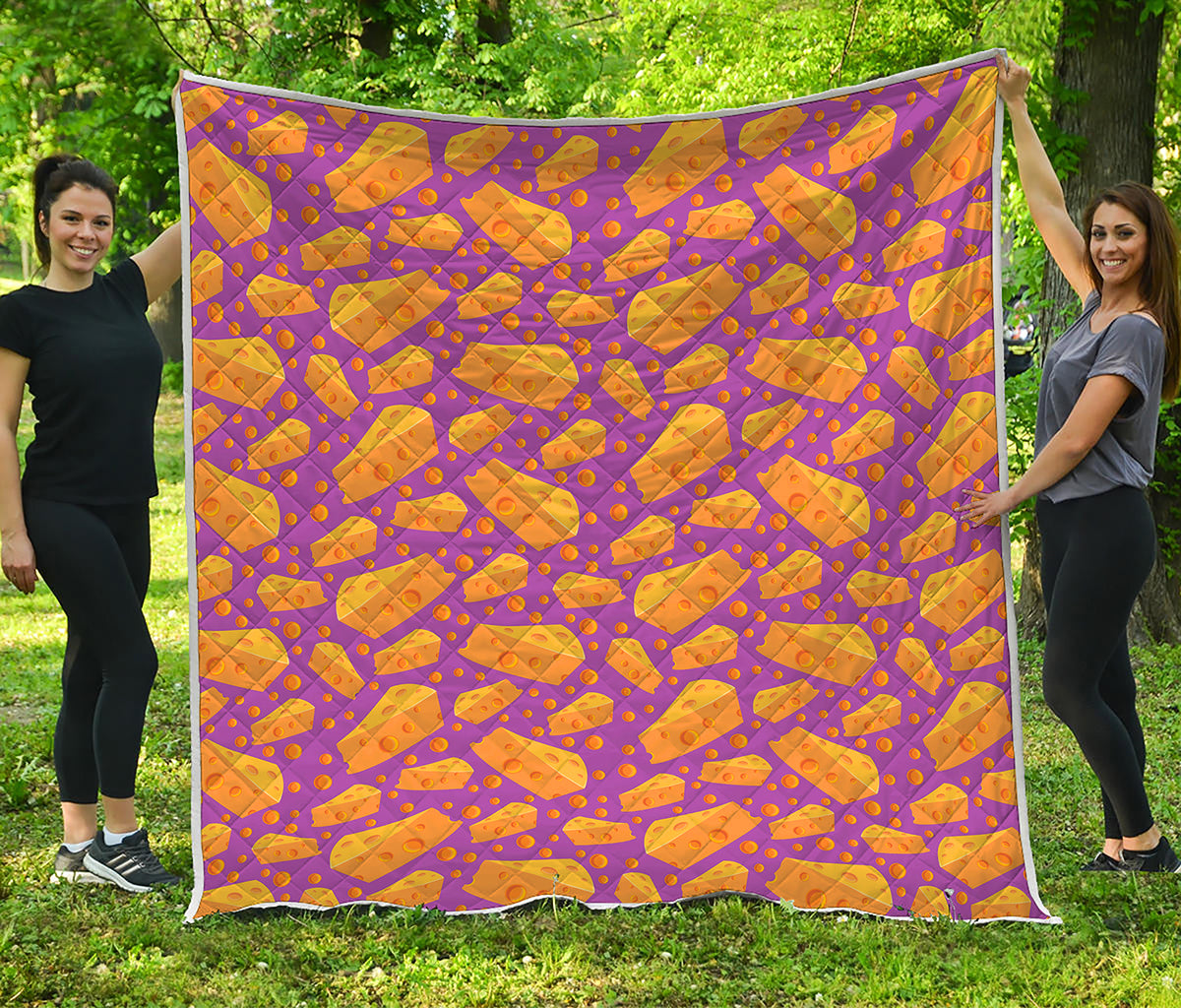 Purple Cheese And Holes Pattern Print Quilt