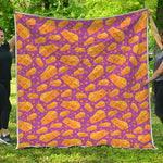 Purple Cheese And Holes Pattern Print Quilt