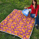 Purple Cheese And Holes Pattern Print Quilt