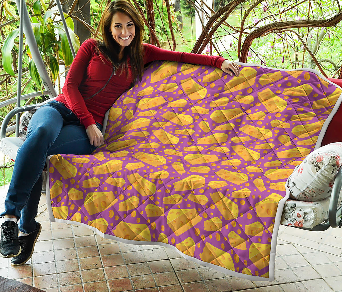 Purple Cheese And Holes Pattern Print Quilt