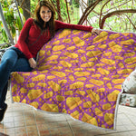 Purple Cheese And Holes Pattern Print Quilt