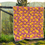 Purple Cheese And Holes Pattern Print Quilt