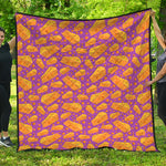 Purple Cheese And Holes Pattern Print Quilt