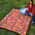 Purple Cheese And Holes Pattern Print Quilt