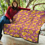 Purple Cheese And Holes Pattern Print Quilt