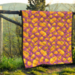 Purple Cheese And Holes Pattern Print Quilt