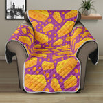 Purple Cheese And Holes Pattern Print Recliner Protector