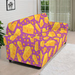 Purple Cheese And Holes Pattern Print Sofa Cover