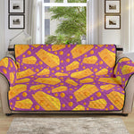 Purple Cheese And Holes Pattern Print Sofa Protector