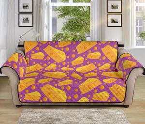 Purple Cheese And Holes Pattern Print Sofa Protector