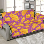 Purple Cheese And Holes Pattern Print Sofa Protector