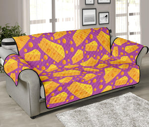 Purple Cheese And Holes Pattern Print Sofa Protector