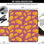 Purple Cheese And Holes Pattern Print Sofa Protector