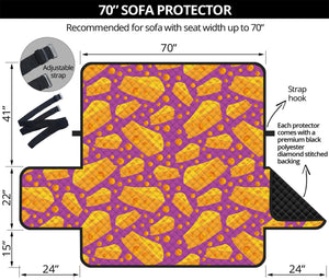 Purple Cheese And Holes Pattern Print Sofa Protector