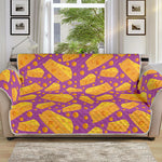 Purple Cheese And Holes Pattern Print Sofa Protector