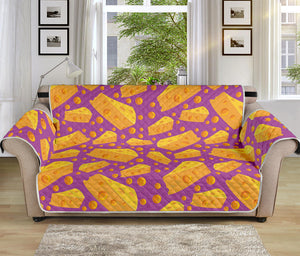 Purple Cheese And Holes Pattern Print Sofa Protector