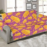 Purple Cheese And Holes Pattern Print Sofa Protector