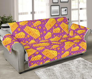 Purple Cheese And Holes Pattern Print Sofa Protector