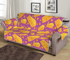 Purple Cheese And Holes Pattern Print Sofa Protector