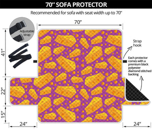 Purple Cheese And Holes Pattern Print Sofa Protector