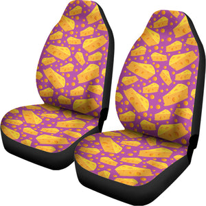 Purple Cheese And Holes Pattern Print Universal Fit Car Seat Covers