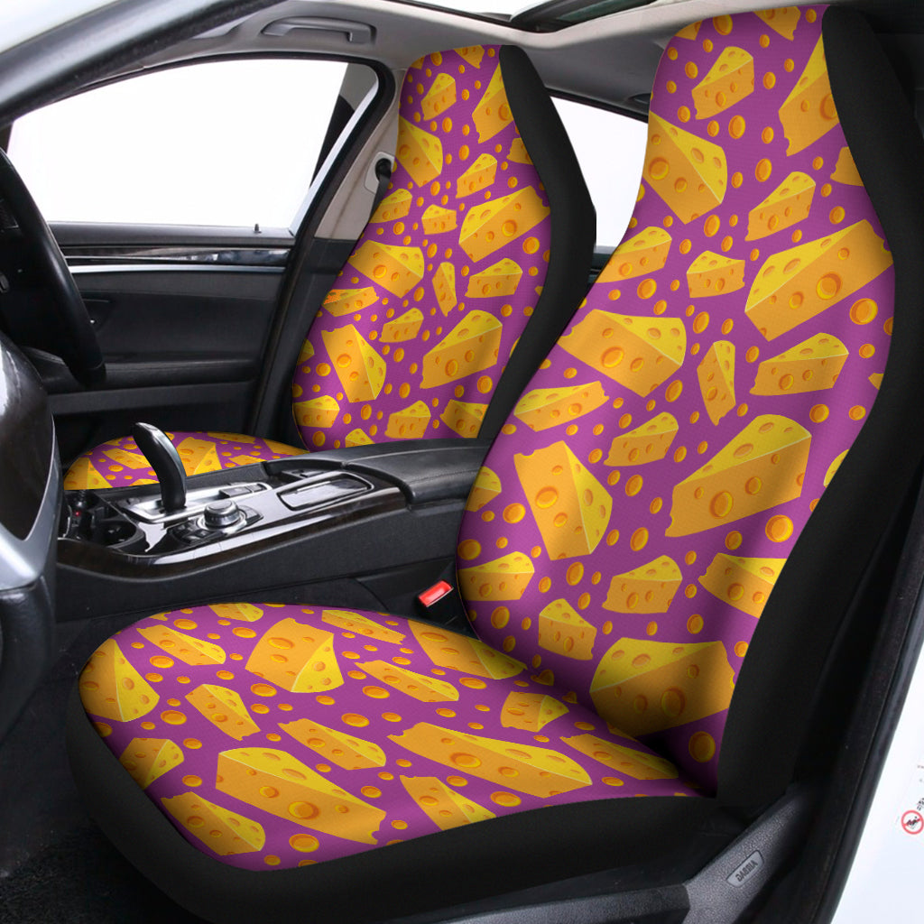 Purple Cheese And Holes Pattern Print Universal Fit Car Seat Covers