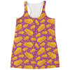 Purple Cheese And Holes Pattern Print Women's Racerback Tank Top