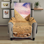 Purple Cloud Pyramid Print Armchair Protector