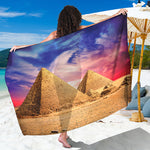 Purple Cloud Pyramid Print Beach Sarong Wrap