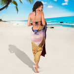 Purple Cloud Pyramid Print Beach Sarong Wrap