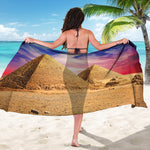 Purple Cloud Pyramid Print Beach Sarong Wrap