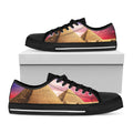 Purple Cloud Pyramid Print Black Low Top Sneakers