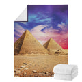 Purple Cloud Pyramid Print Blanket