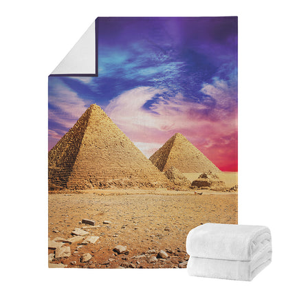 Purple Cloud Pyramid Print Blanket