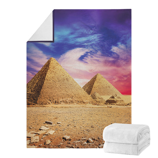 Purple Cloud Pyramid Print Blanket