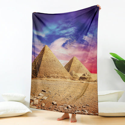 Purple Cloud Pyramid Print Blanket