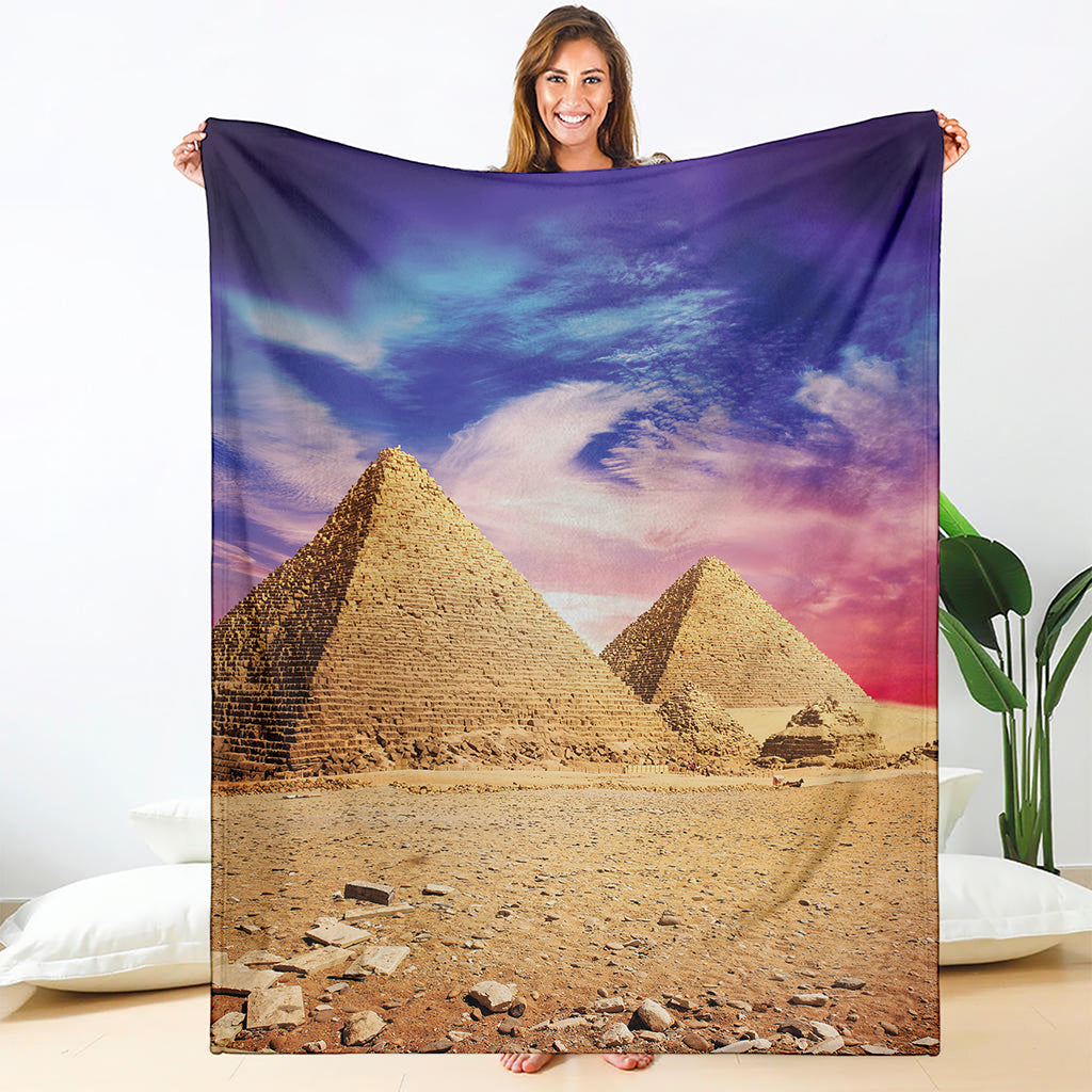 Purple Cloud Pyramid Print Blanket