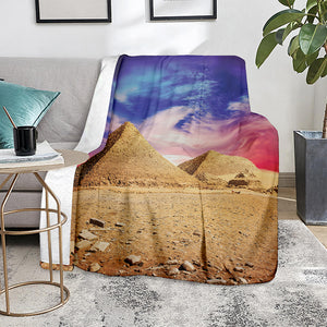 Purple Cloud Pyramid Print Blanket