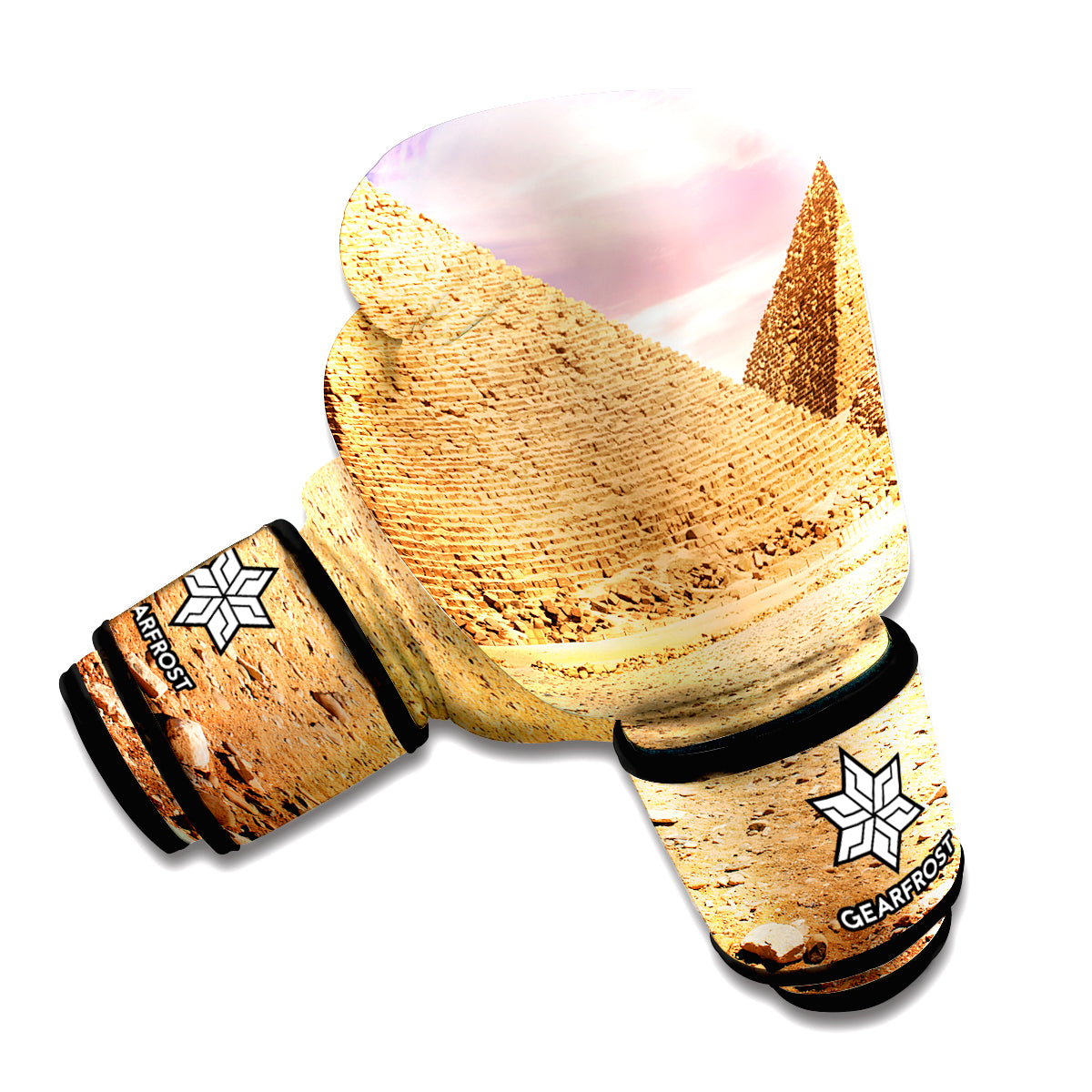 Purple Cloud Pyramid Print Boxing Gloves