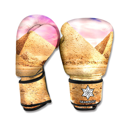 Purple Cloud Pyramid Print Boxing Gloves