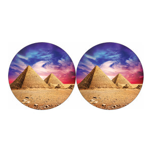 Purple Cloud Pyramid Print Car Coasters