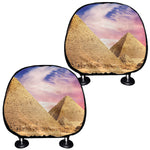 Purple Cloud Pyramid Print Car Headrest Covers