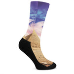 Purple Cloud Pyramid Print Crew Socks